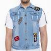 Blue Tattooed Denim Jacket Jackets - Fugazee