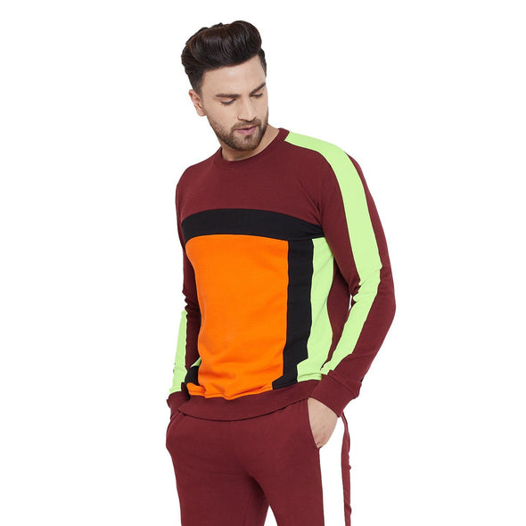 Wine Orange Cut And Sew Sweatshirt