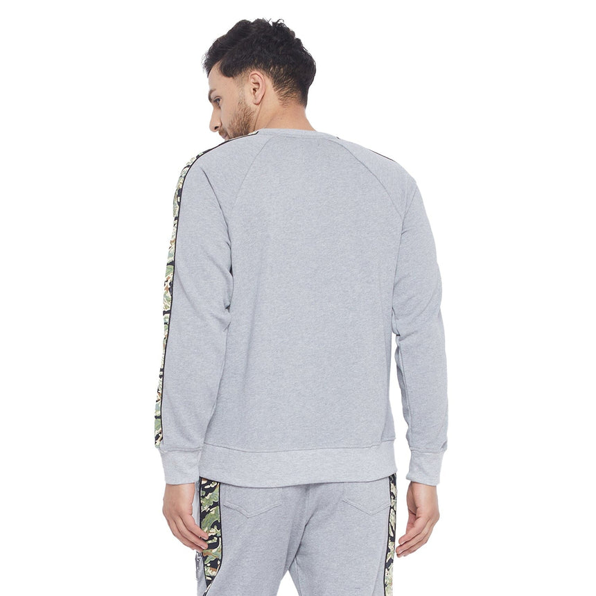 Grey Oversized Camo Taped Sweatshirt