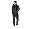 Black Velour Reflective Tape Combo Tracksuit