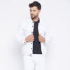 Super White Slim Fit Denim Jacket