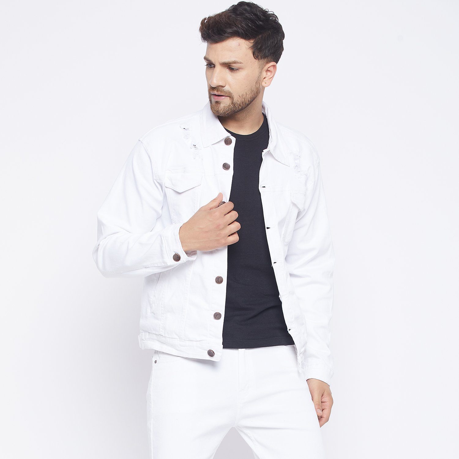 18743 White Denim Jacket Stock Photos HighRes Pictures and Images   Getty Images