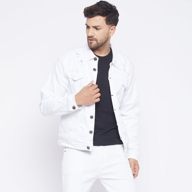 Super White Slim Fit Denim Jacket