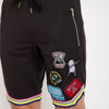 Black Mesh Tattooed Taped Tshirt and Shorts Combo Suit