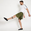 Olive Camo Print Layered Shorts