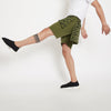 Olive Camo Print Layered Shorts