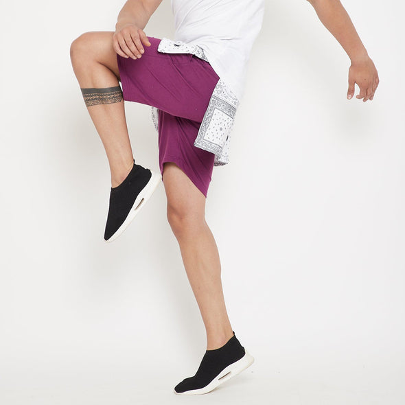 Lilac Paisely Layered Shorts