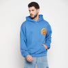 Blue Balanced Graphic Oversized Hooded Sweatshirt