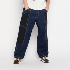 Indigo Contrast Stitched Double Panel Jeans