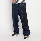 Indigo Contrast Stitched Double Panel Jeans