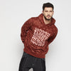 Brown Paisley Oversized Hooded Sweatshirt