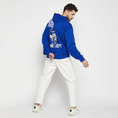 Royal Blue Cat Graphic Oversized Sweatshirt