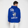 Royal Blue Cat Graphic Oversized Sweatshirt