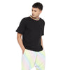 Black Oversized Rainbow Neck Tshirt