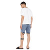 White Oversized Rainbow Neck Tshirt and Indigo Shorts Clothing Set