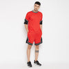 Red Mesh Basketball Tshirt And Shorts Clothing Set