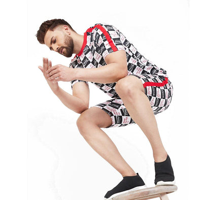 Cocacola Checkered Printed Tshirt and Shorts Combo Suit