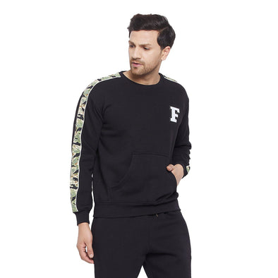 Black Oversized Camo Taped Sweatshirt