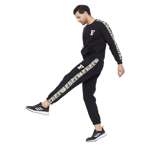 Black Oversized Camo Taped Combo Tracksuit