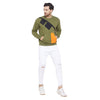 Olive Contrast Patch Pocket Sweatshirt
