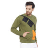 Olive Contrast Patch Pocket Sweatshirt