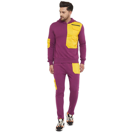 Lilac Yellow Patched Tracksuit Tracksuits Fugazee 