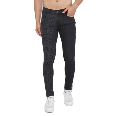 Black Snake Lasered Taped Skinny Denim