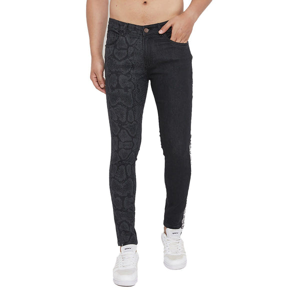 Black Snake Lasered Taped Skinny Denim