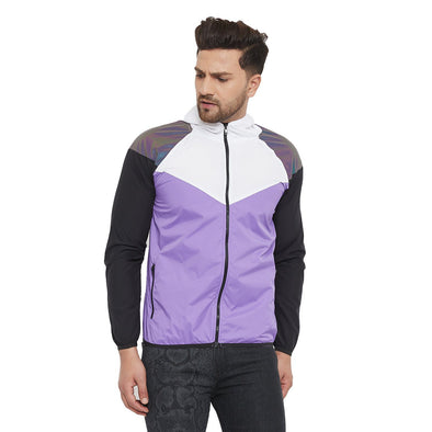 Plum Rainbow Reflective Wind cheater Jacket