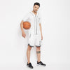 White Mesh BaseBall Shirt & Shorts Combo Suit