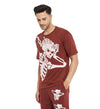 Brown Oversized Headache Printed Tshirt