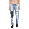 Blue Heavy Distressed Raw Patch Denim