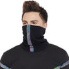 Black Rainbow Reflective Taped Tshirt and Joggers Combo Suit with Face Cover