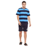 Navy Stripes Oversized Tshirt & Shorts Clothing Set Clothing Set Fugazee 