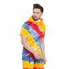 Yellow Tie and Dye Tshirt with Ribbed Face Cover