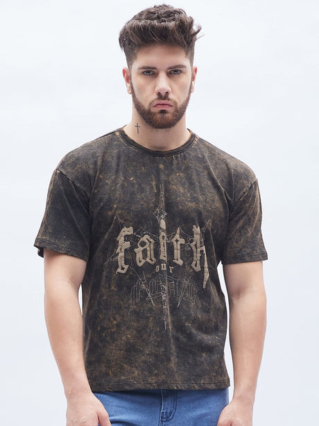 Faith Bleach Washed Graphic Oversized Tshirt T-shirts Fugazee 