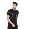 Black Rainbow Reflective Taped Tshirt and Joggers Combo Suit with Face Cover