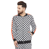Checkered Print Taped Sweatshirt Sweatshirts - Fugazee