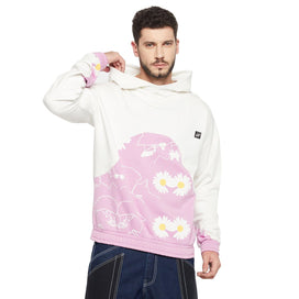 Floral Lilac Cut & Sew Oversized Hoodie