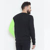 Black & Neon Cut & Sew Sweatshirt Sweatshirts - Fugazee