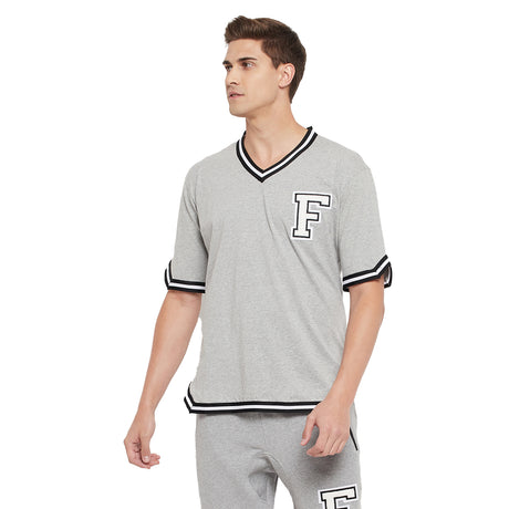 Grey Oversized Varsity Tee T-shirts Fugazee 