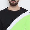 Black & Neon Cut & Sew Sweatshirt Sweatshirts - Fugazee