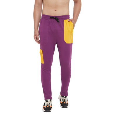 Lilac Yellow Patched Trackpants