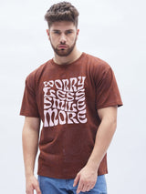 Brown Paisley Oversized T-Shirt T-shirts Fugazee 