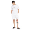White Smiley Oversized Graphic Tshirt & Shorts Combo Set