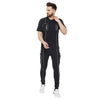 Black Chest Pocket Reflective Piping Tshirt and Joggers Combo Suit Suits - Fugazee