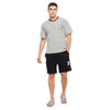 Grey Stripes Oversized Tshirt and Black Shorts Clothing Set