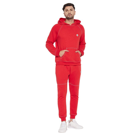 Red Oversized Contrast Stitch Combo Tracksuit Tracksuits Fugazee 