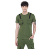 Olive Chest Pocket Taped Tee T-Shirts - Fugazee