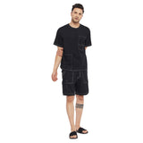 Black Oversized Carpenter Tshirt & Cargo Shorts Clothing Set Clothing Set Fugazee 